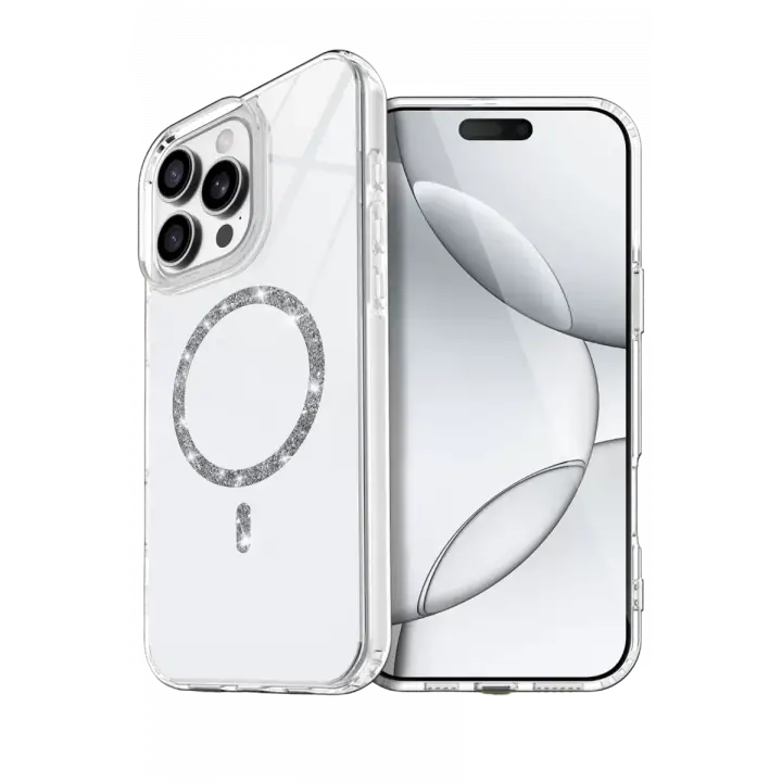 Newface Apple iPhone 16 Pro Live Diamond Magsafe Kapak - Şeffaf
