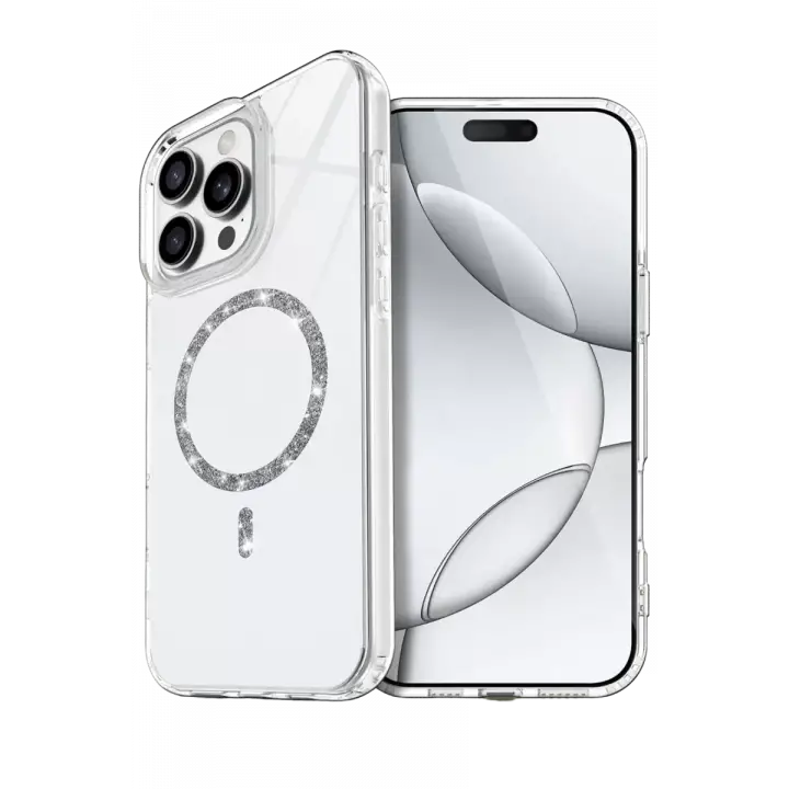 Newface Apple iPhone 16 Pro Max Live Diamond Magsafe Kapak - Şeffaf