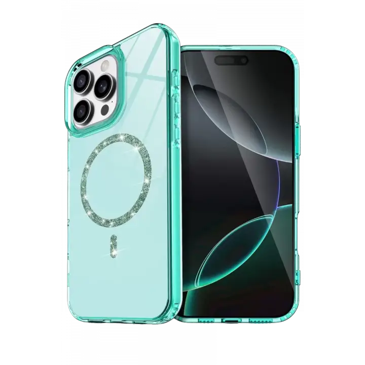 Newface Apple iPhone 16 Pro Max Live Diamond Magsafe Kapak - Yeşil