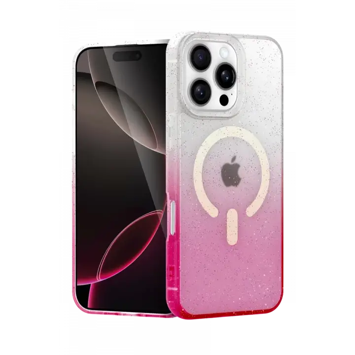Newface Apple iPhone 16 Pro Max Pummel Shiny Magsafe Kapak - Pembe
