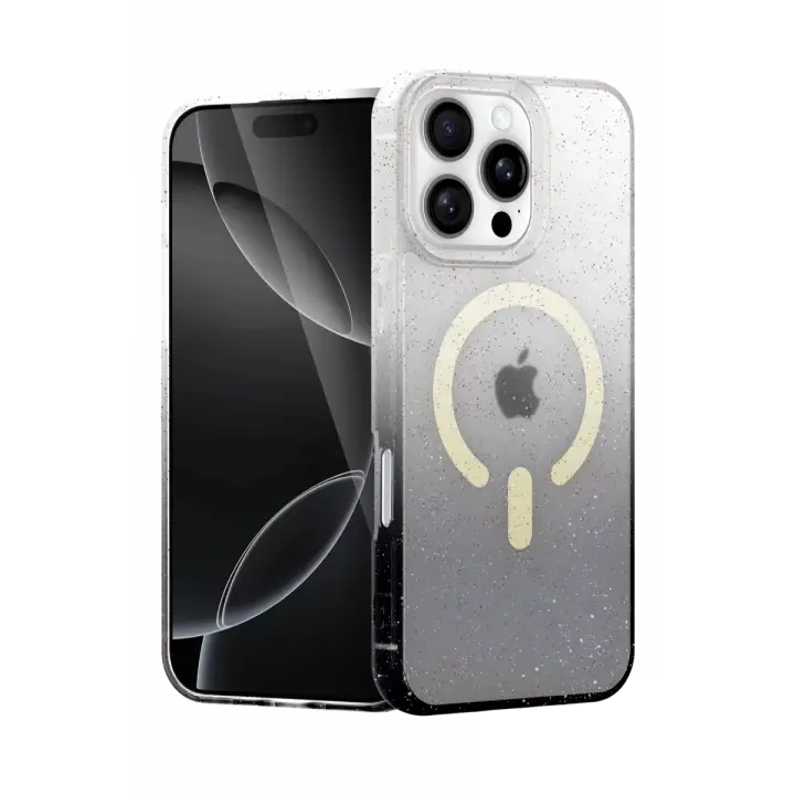 Newface Apple iPhone 16 Pro Max Pummel Shiny Magsafe Kapak - Siyah