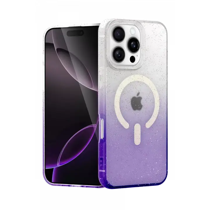 Newface Apple iPhone 16 Pro Pummel Shiny Magsafe Kapak - Mor
