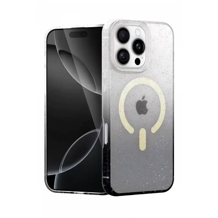 Newface Apple iPhone 16 Pro Pummel Shiny Magsafe Kapak - Siyah
