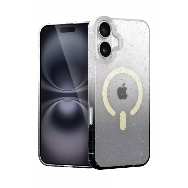 Newface Apple iPhone 16 Pummel Shiny Magsafe Kapak - Siyah