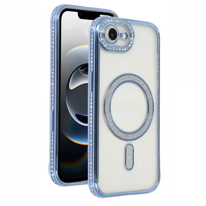 Newface Apple iPhone 16E Joke Simli Magneticsafe Kılıf - Mavi