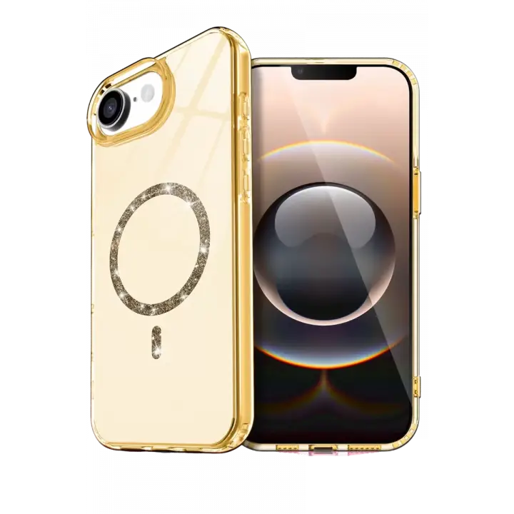 Newface Apple iPhone 16E Live Diamond Magsafe Kapak - Sarı