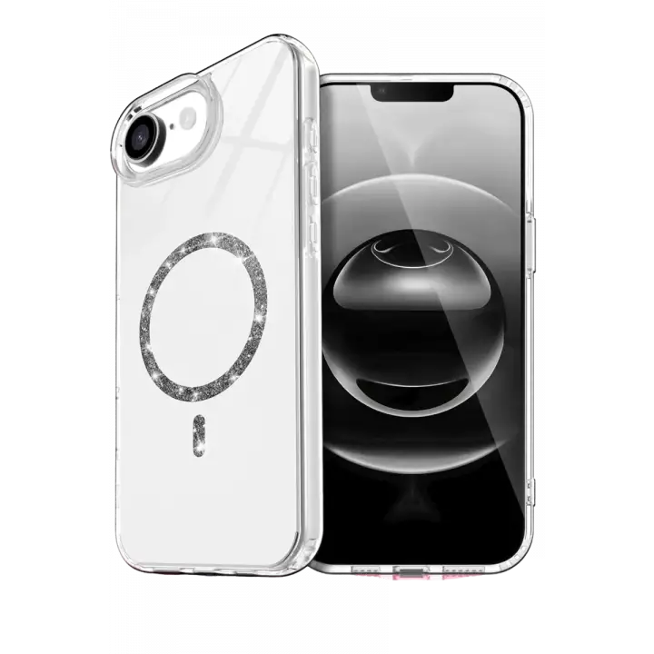 Newface Apple iPhone 16E Live Diamond Magsafe Kapak - Şeffaf