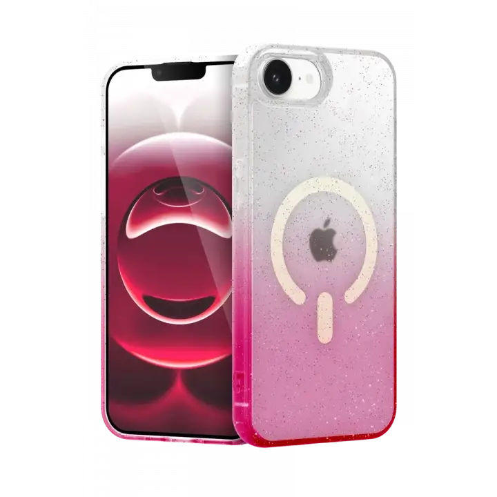 Newface Apple iPhone 16E Pummel Shiny Magsafe Kapak - Pembe