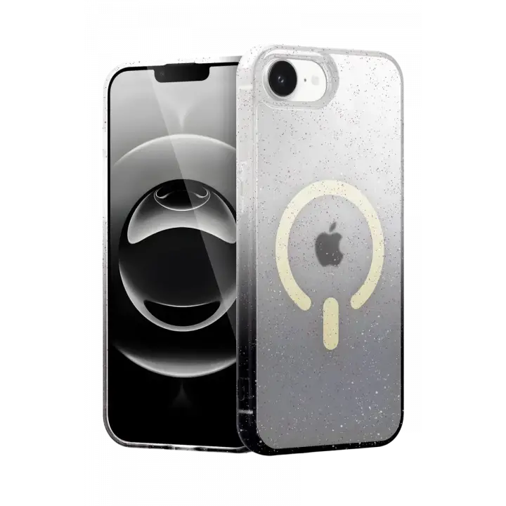 Newface Apple iPhone 16E Pummel Shiny Magsafe Kapak - Siyah