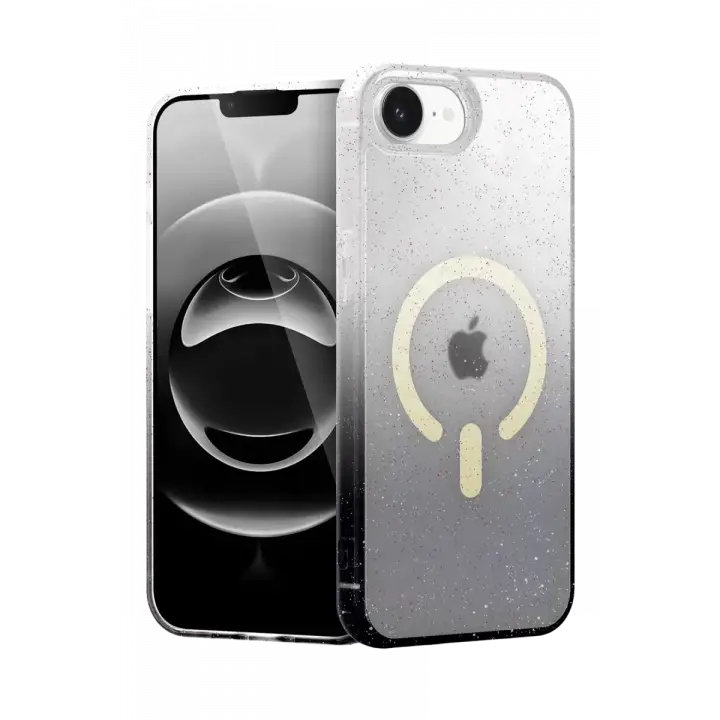 Newface Apple iPhone 16E Pummel Shiny Magsafe Kapak - Siyah