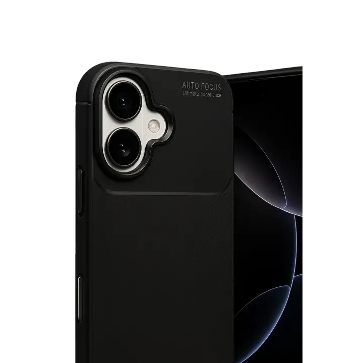 Newface Apple iPhone 17 Auto Focus Karbon Kapak - Siyah