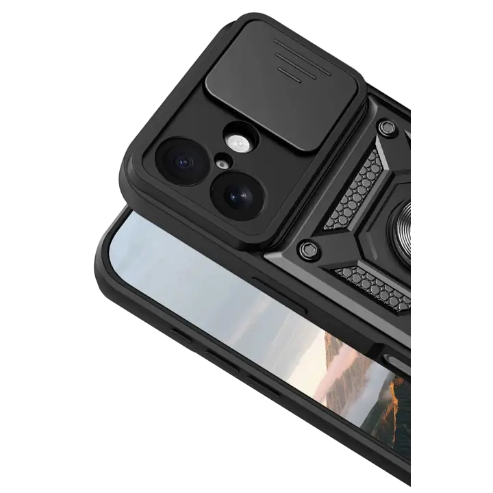 Newface Apple iPhone 17 Pars Lens Yüzüklü Silikon - Siyah
