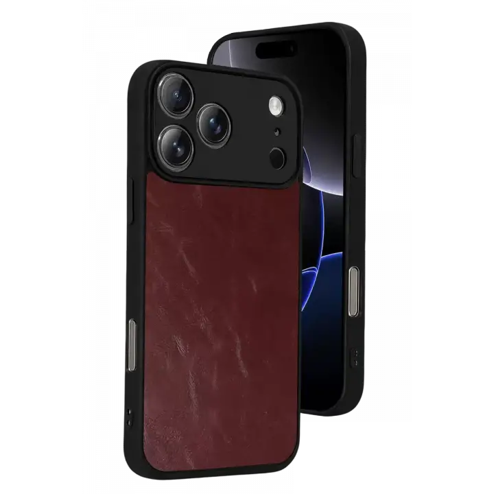 Newface Apple iPhone 17 Pro Aras Deri Kapak - Bordo