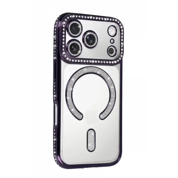 Newface Apple iPhone 17 Pro Joke Simli Magneticsafe Kılıf - Derin Mor