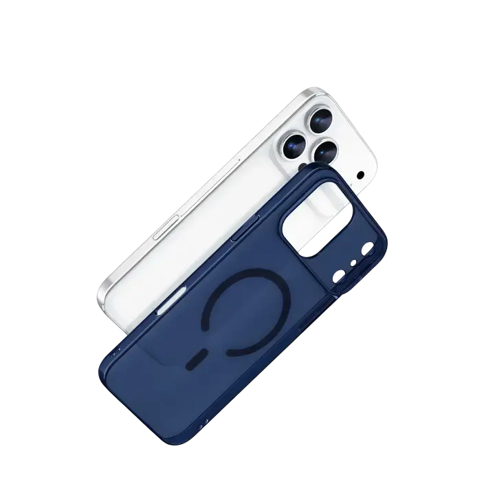 Newface Apple iPhone 17 Pro Max Combo Sert Şeffaf Magsafe Kapak - Mavi