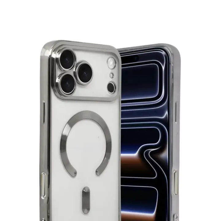 Newface Apple iPhone 17 Pro Max Kross Magneticsafe Kapak - Gümüş