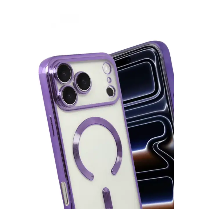 Newface Apple iPhone 17 Pro Max Kross Magneticsafe Kapak - Mor