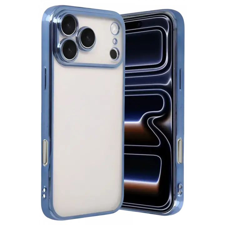 Newface Apple iPhone 17 Pro Max Razer Lensli Silikon - Açık Mavi