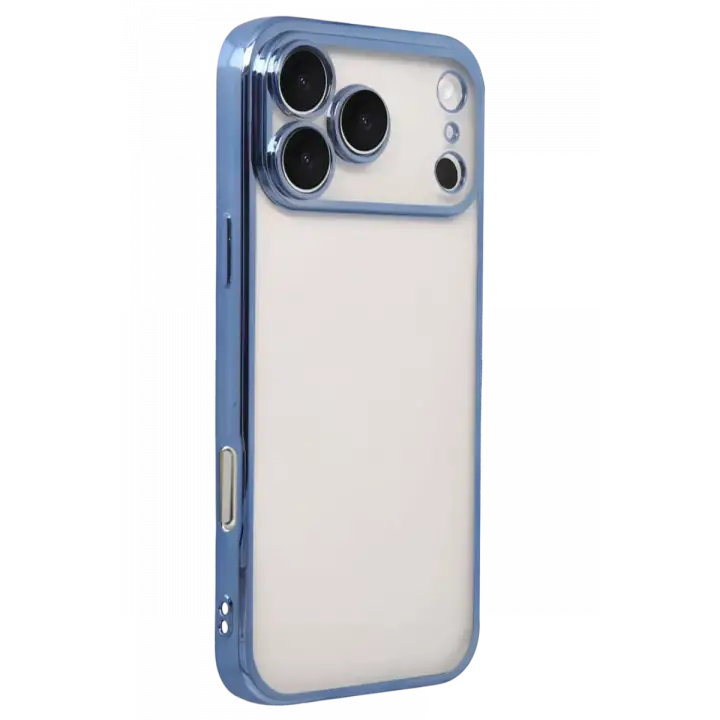 Newface Apple iPhone 17 Pro Max Razer Lensli Silikon - Açık Mavi