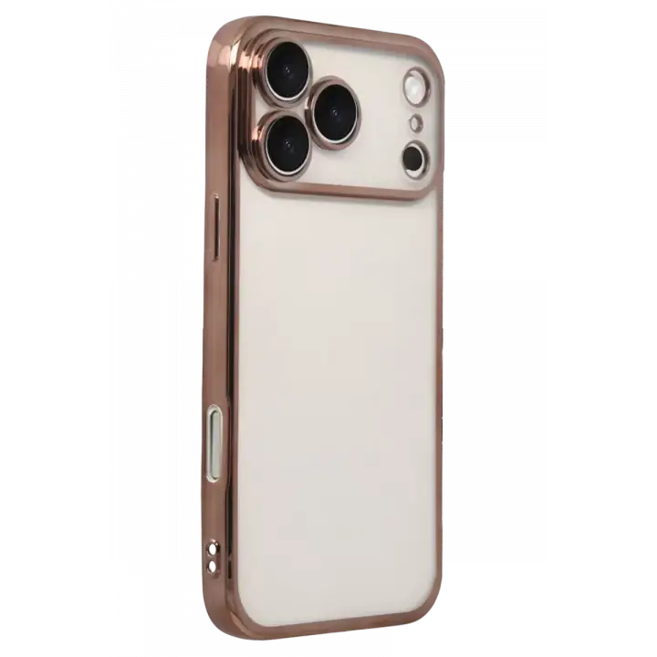 Newface Apple iPhone 17 Pro Max Razer Lensli Silikon - Çöl Titanyum
