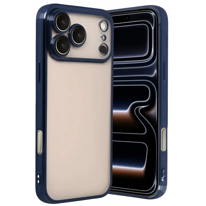 Newface Apple iPhone 17 Pro Max Razer Lensli Silikon - Lacivert