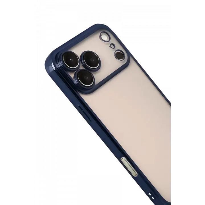 Newface Apple iPhone 17 Pro Max Razer Lensli Silikon - Lacivert