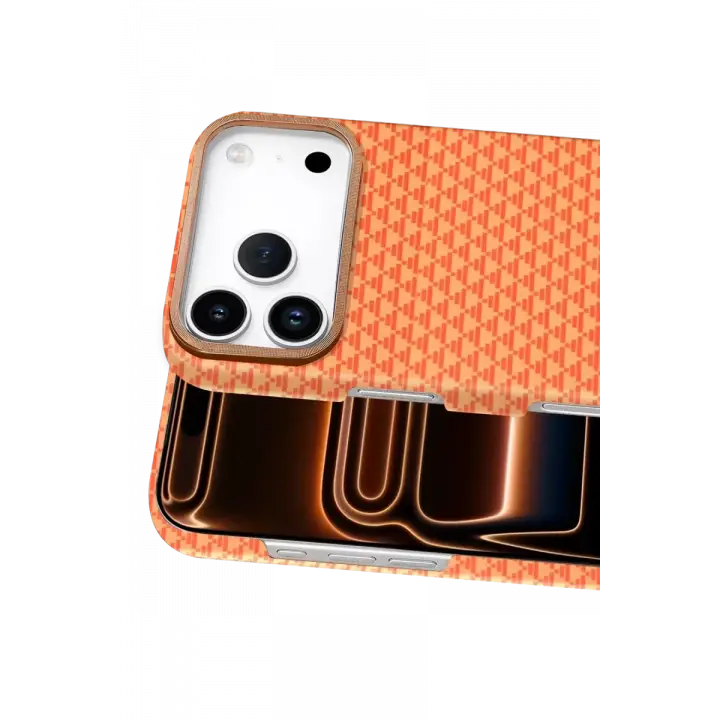 Newface Apple iPhone 17 Pro Max Vega Magsafe Kapak - Parlak Turuncu