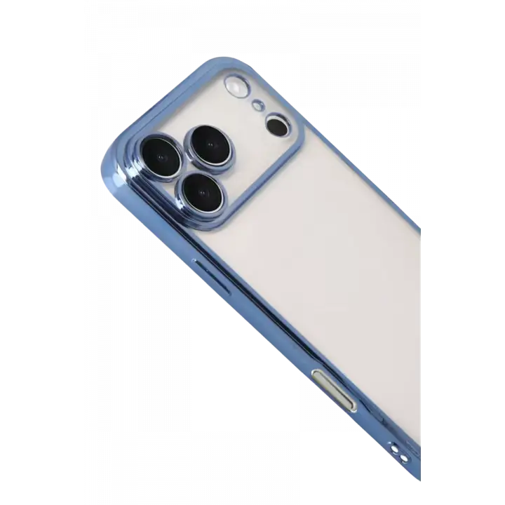 Newface Apple iPhone 17 Pro Razer Lensli Silikon - Açık Mavi