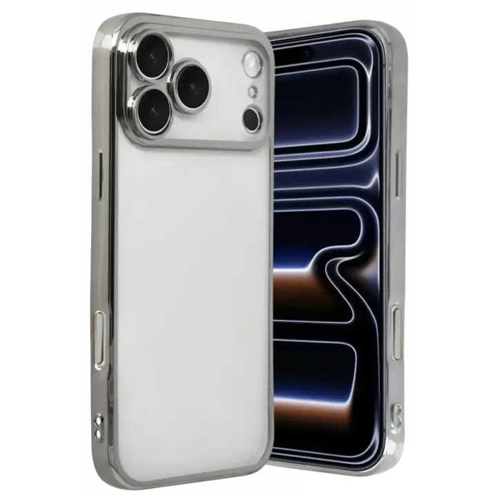 Newface Apple iPhone 17 Pro Razer Lensli Silikon - Gümüş