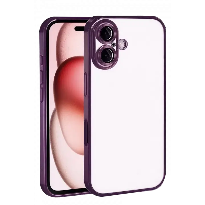 Newface Apple iPhone 17 Razer Lensli Silikon - Açık Mor