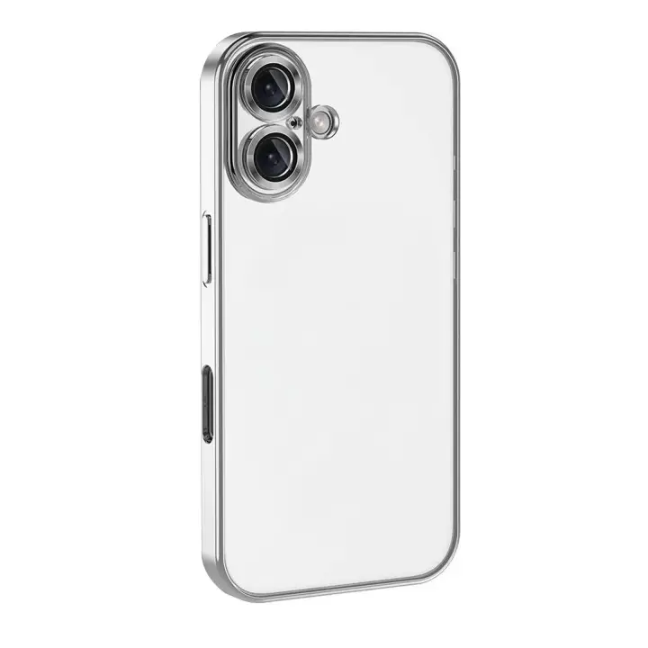 Newface Apple iPhone 17 Razer Lensli Silikon - Gümüş