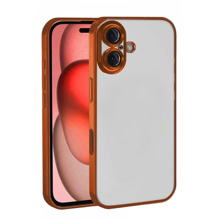 Newface Apple iPhone 17 Razer Lensli Silikon - Turuncu