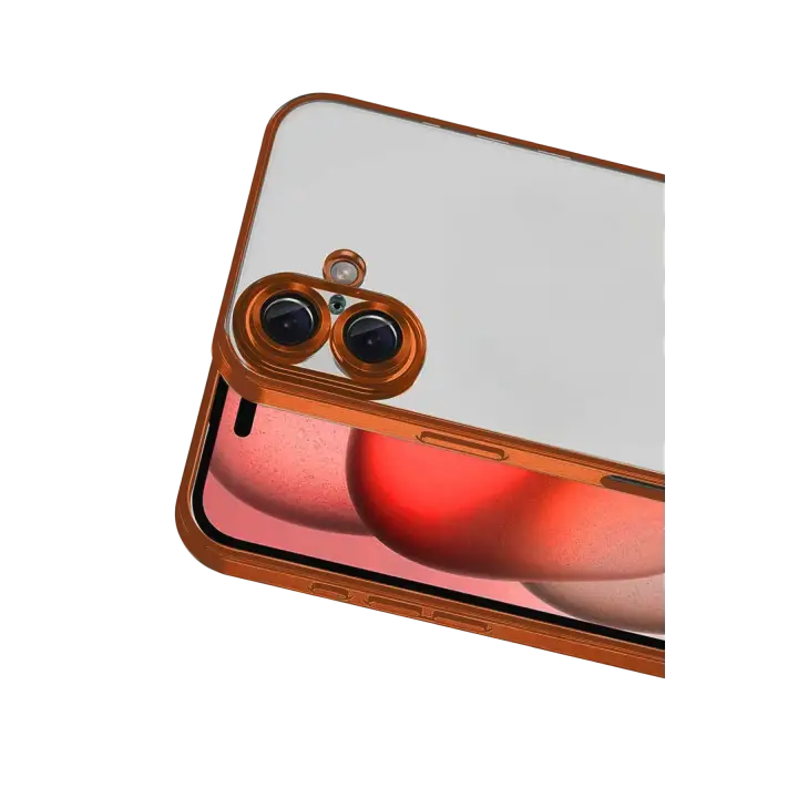Newface Apple iPhone 17 Razer Lensli Silikon - Turuncu
