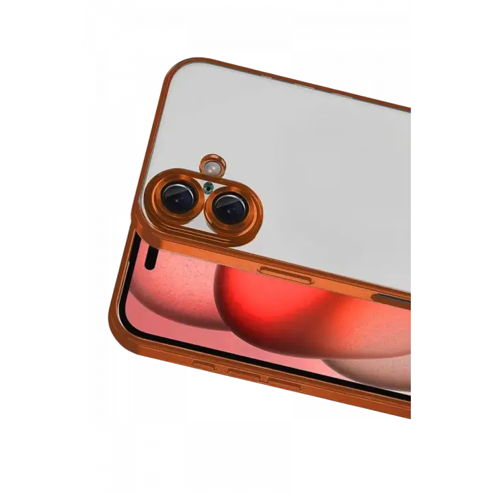 Newface Apple iPhone 17 Razer Lensli Silikon - Turuncu
