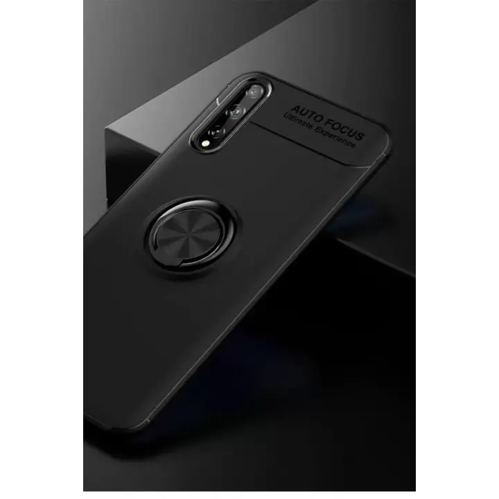 Newface Huawei P Smart S Kılıf Range Yüzüklü Silikon - Siyah
