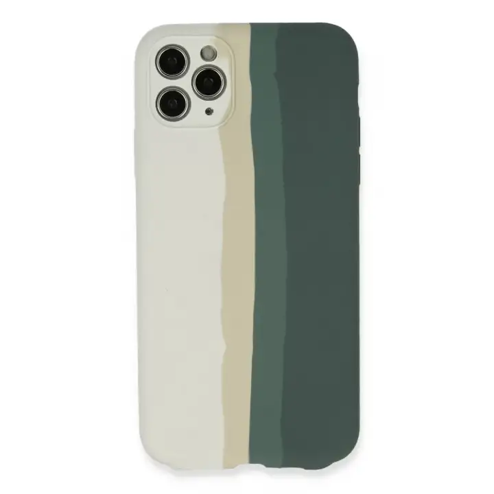 Newface Apple iPhone 11 Pro Kılıf Ebruli Lansman Silikon - Beyaz-Gri