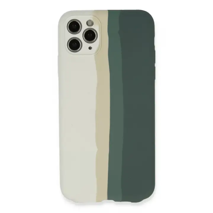 Newface iPhone 11 Pro Kılıf Ebruli Lansman Silikon - Beyaz-Gri