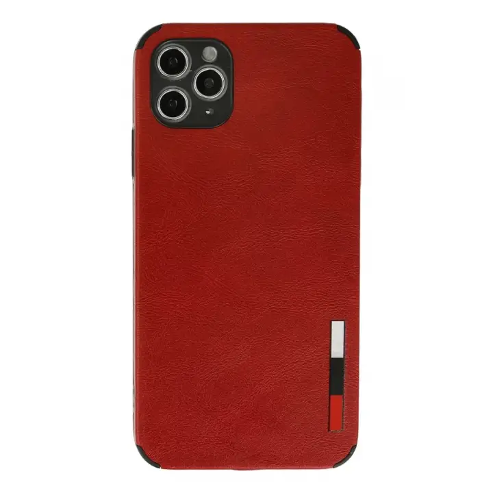 Newface iPhone 11 Pro Max Kılıf Loop Deri Silikon - Kırmızı