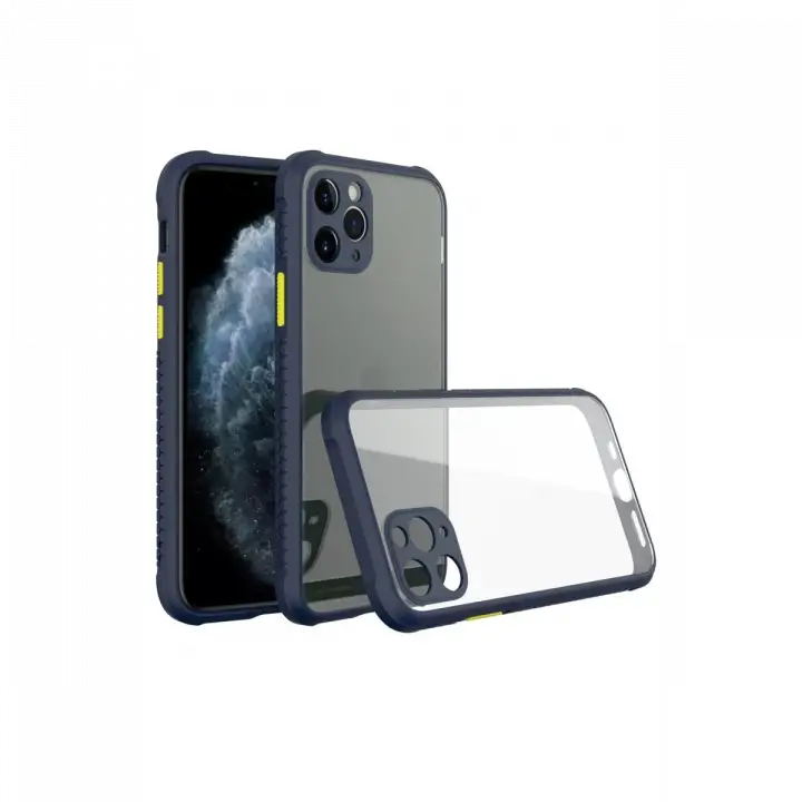 Newface iPhone 11 Pro Max Kılıf Miami Şeffaf Silikon - Lacivert