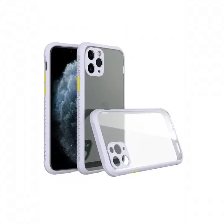 Newface Apple iPhone 11 Pro Max Kılıf Miami Şeffaf Silikon - Lila