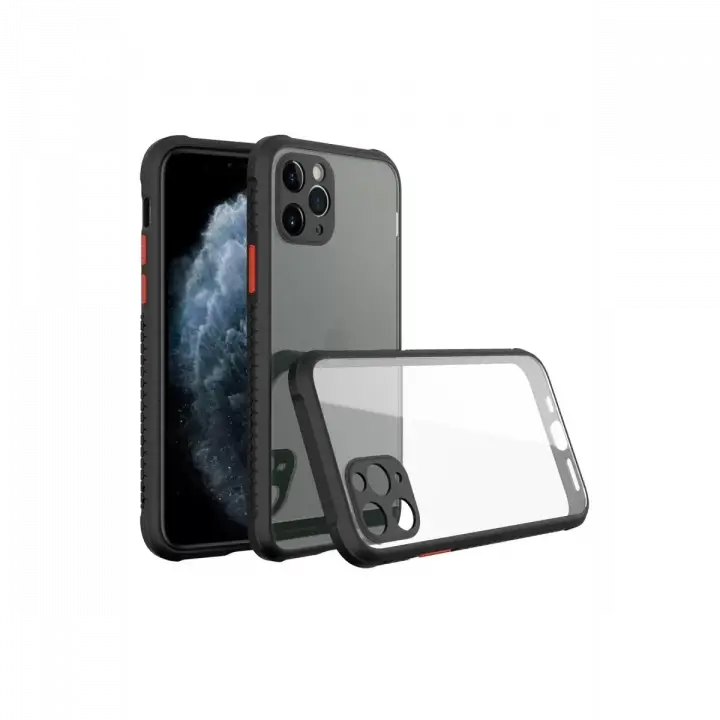 Newface Apple iPhone 11 Pro Max Kılıf Miami Şeffaf Silikon - Siyah