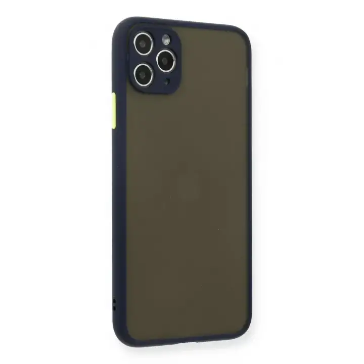 Newface Apple iPhone 11 Pro Max Kılıf Montreal Silikon Kapak - Lacivert
