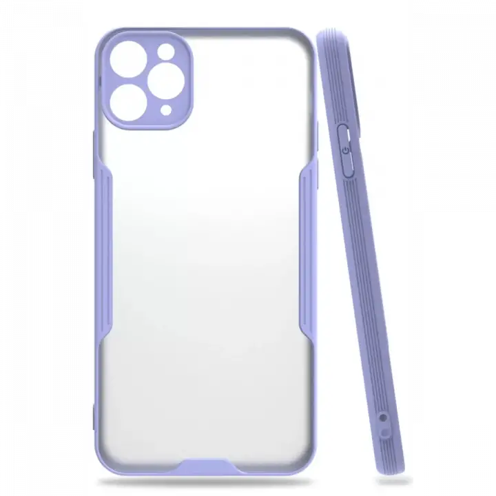 Newface Apple iPhone 11 Pro Max Kılıf Platin Silikon - Lila
