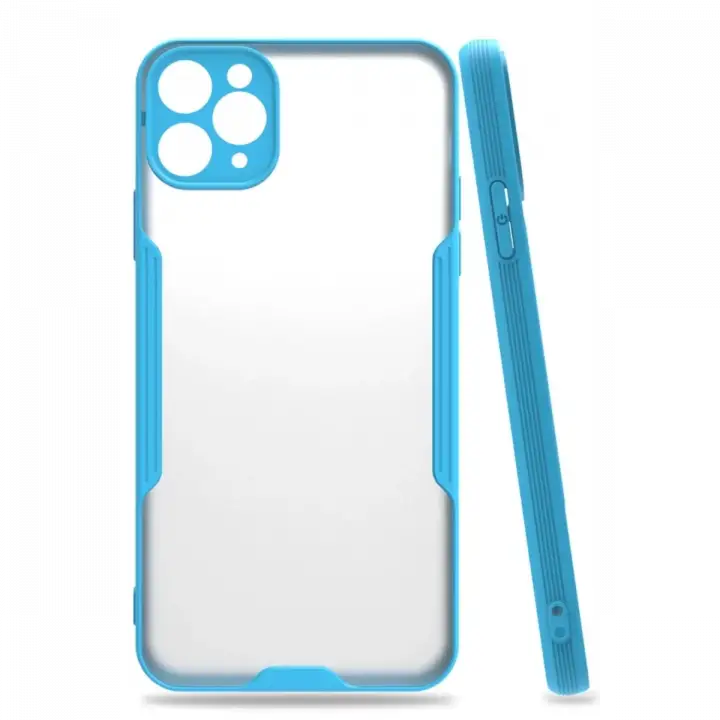 Newface Apple iPhone 11 Pro Max Kılıf Platin Silikon - Mavi