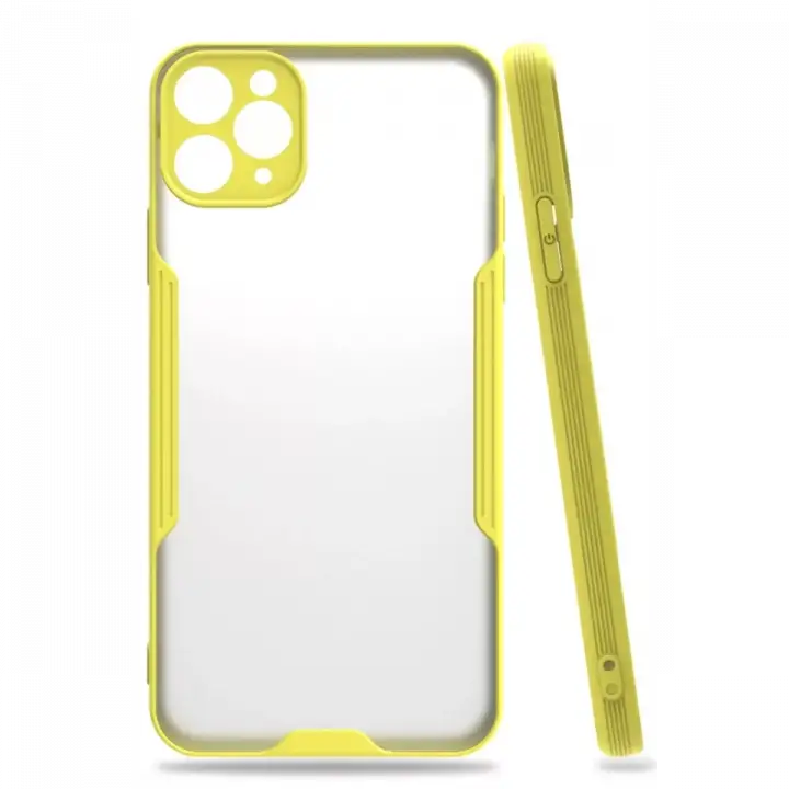 Newface Apple iPhone 11 Pro Max Kılıf Platin Silikon - Sarı