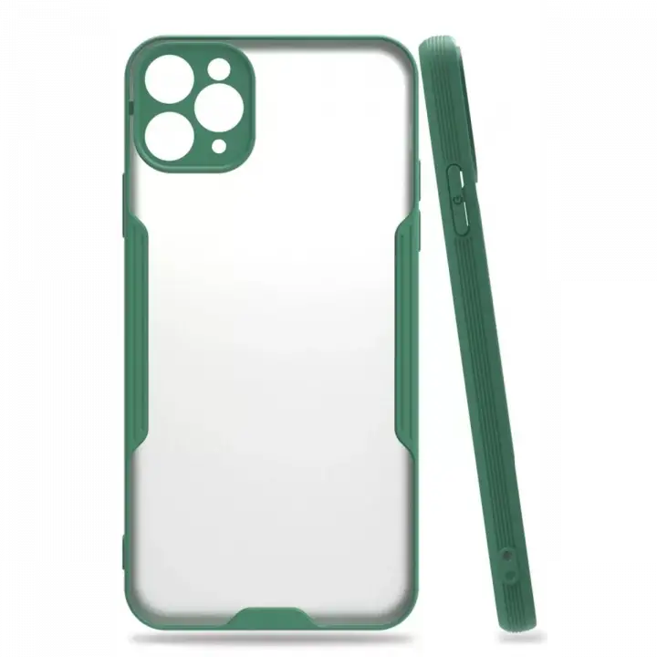 Newface Apple iPhone 11 Pro Max Kılıf Platin Silikon - Yeşil