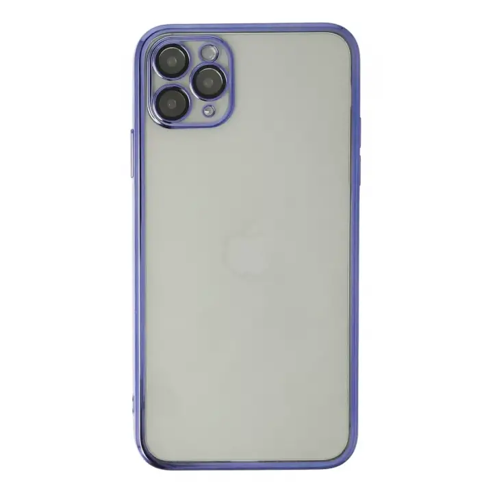 Newface Apple iPhone 11 Pro Max Kılıf Razer Lensli Silikon - Mor