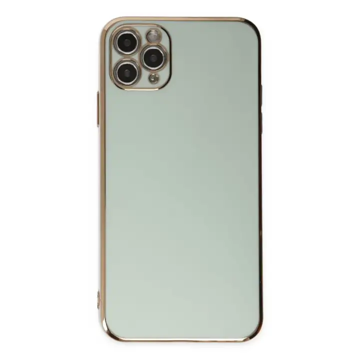 Newface iPhone 11 Pro Max Kılıf Volet Silikon - Açık Yeşil