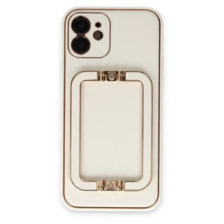 Newface Apple iPhone 12 Kılıf Coco Elit Kapak - Beyaz