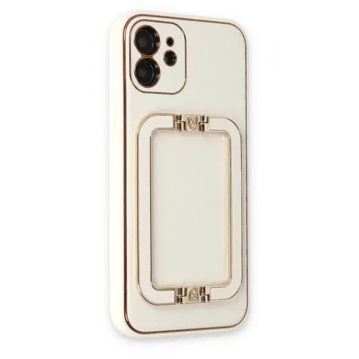 Newface Apple iPhone 12 Kılıf Coco Elit Kapak - Beyaz